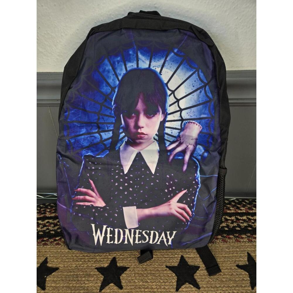 Wednesday Addams Backpack - Netflix Jenna Ortega & Thing - Nevermore Academy